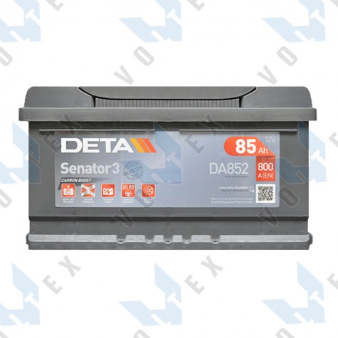 Аккумулятор Deta Senator 3 Carbon Boost 85Ah R+ 800A (низкобазовый)